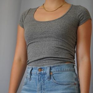 Abercrombie basic scoop neck gray tee